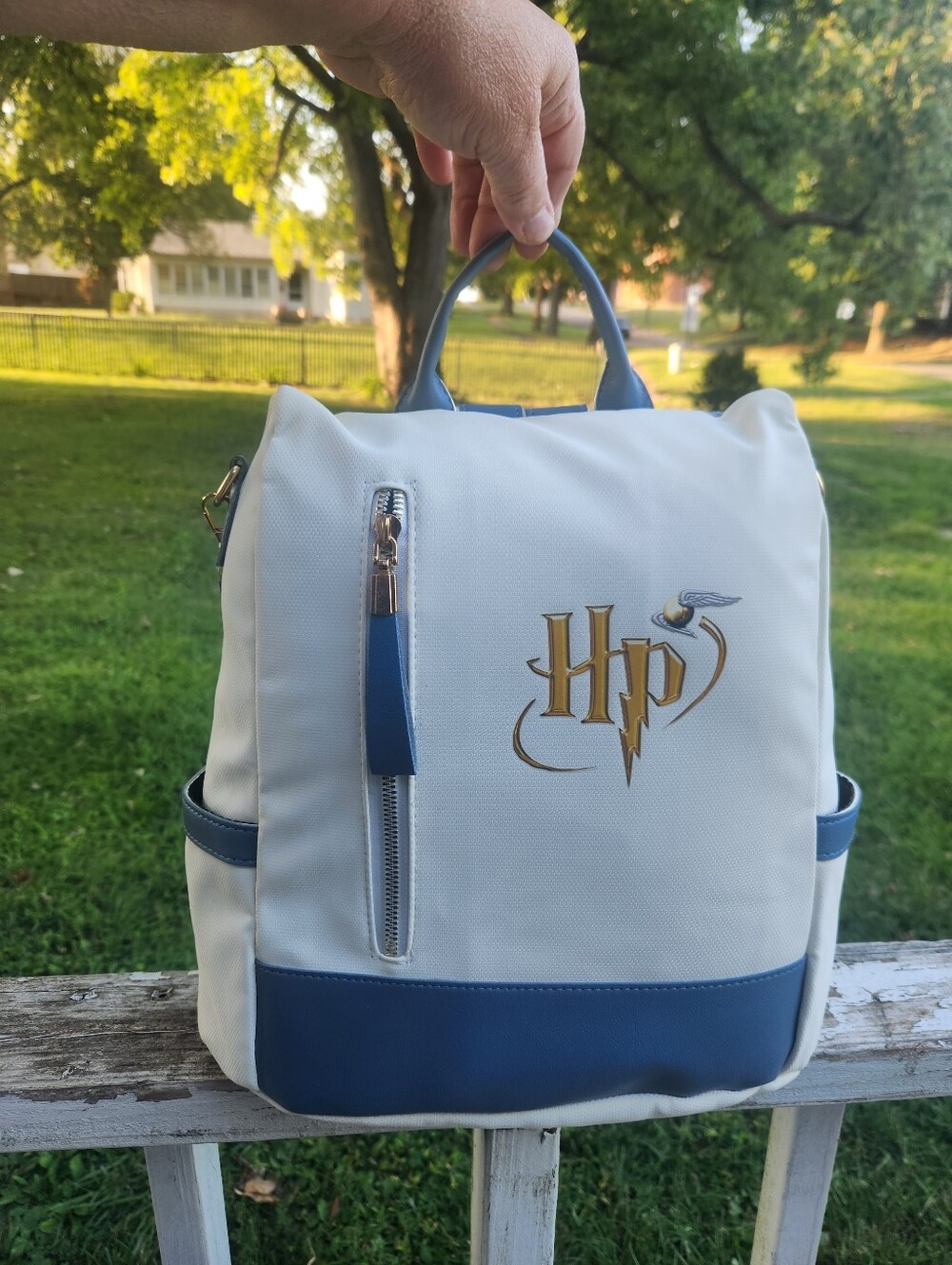 Harry Potter White and Blue Character Backpack By Warner Bros. EUC